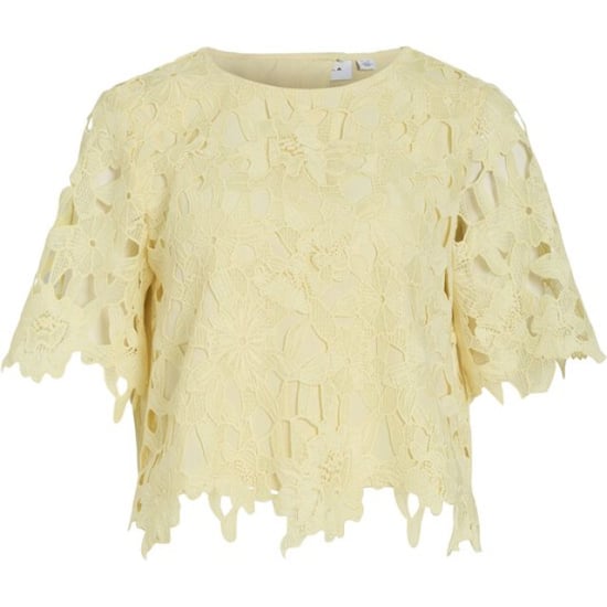 Vila visienna 2/4 lace top/dc 14113552 pastel yellow - Image 1
