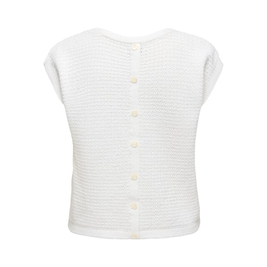 Jacqueline de Yong martha s/s button back pullover 15366252 cloud dancer - Image 2