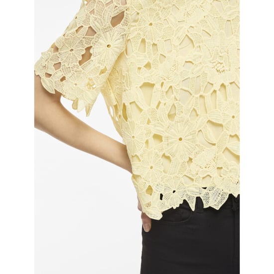 Vila visienna 2/4 lace top/dc 14113552 pastel yellow - Image 4