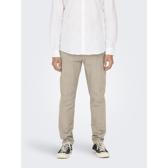 Only & Sons onsmark tap 0011 cotton linen pant 22024937 elmwood - Image 3