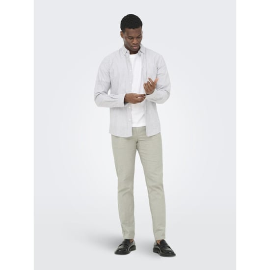Only & Sons onsmark tap 0011 cotton linen pant 22024937 sea spray - Image 3