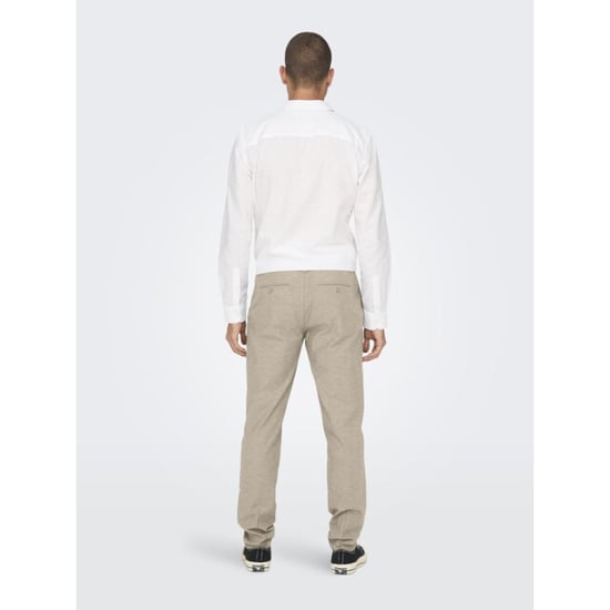 Only & Sons onsmark tap 0011 cotton linen pant 22024937 elmwood - Image 4
