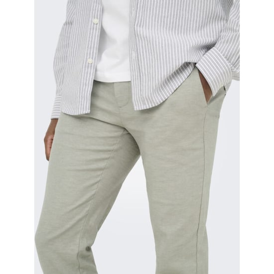 Only & Sons onsmark tap 0011 cotton linen pant 22024937 sea spray - Image 4