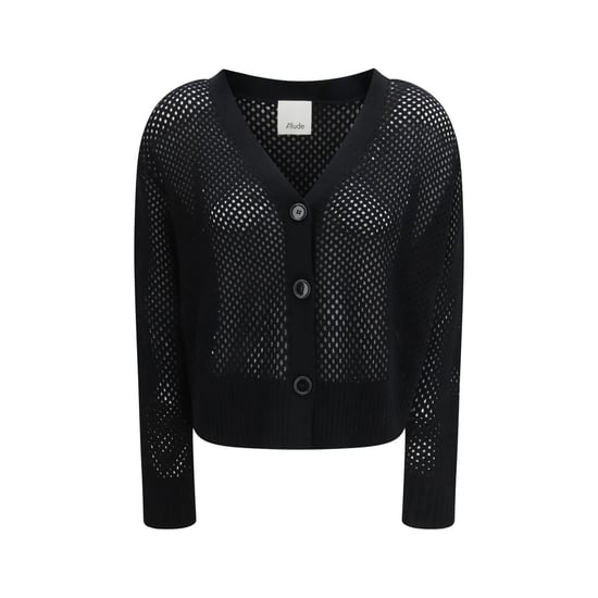 Allude Black Fleece Wool Cardigan - Image 1