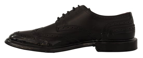 Dolce & Gabbana Black Leather Oxford Wingtip Formal Derby Shoes - Image 5