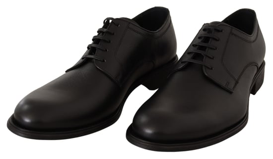 Dolce & Gabbana Black Leather Lace Up Mens Formal Derby Shoes - Image 2