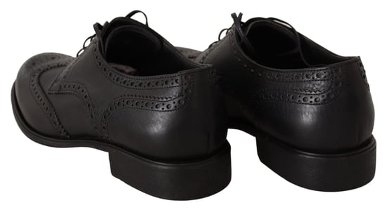 Dolce & Gabbana Black Leather Oxford Wingtip Formal Dress Shoes - Image 3