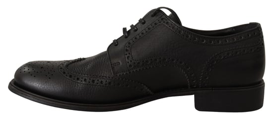 Dolce & Gabbana Black Leather Oxford Wingtip Formal Dress Shoes - Image 4