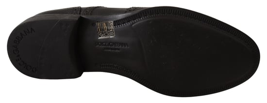 Dolce & Gabbana Black Leather Oxford Wingtip Formal Dress Shoes - Image 5