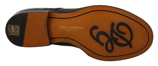 Dolce & Gabbana Zwarte Leren Wingtip Heren Formele Derby Schoenen - Image 6