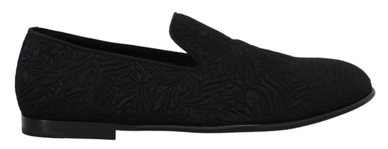 Dolce & Gabbana Svarta Blommönstrade Jacquardtofflor - Image 1