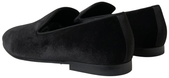 Dolce & Gabbana Black Velvet Loafers Formal Shoes - Image 2
