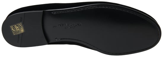 Dolce & Gabbana Black Velvet Loafers Formal Shoes - Image 4