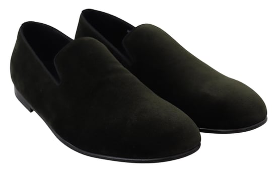 Dolce & Gabbana Grön Sammet Slip On Herr Loafers Skor - Image 5