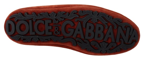 Dolce & Gabbana Orange Läder Kristall Krona Loafers Skor - Image 5