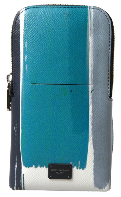 Dolce & Gabbana Blue Leather Purse Crossbody Sling Phone Bag Unisex - Image 1