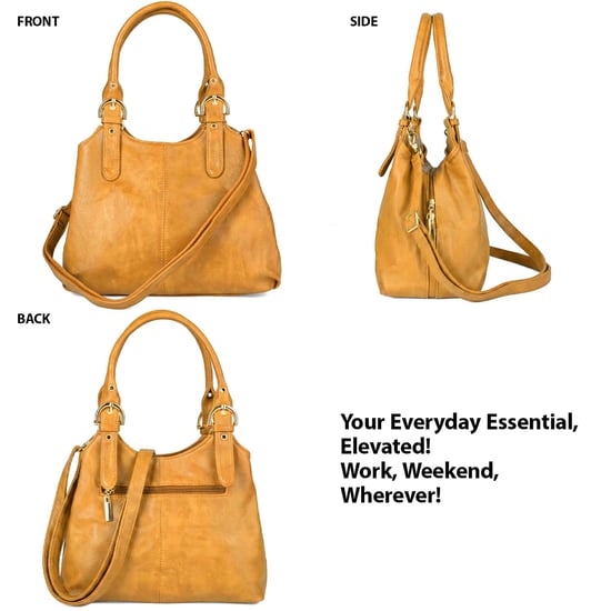 Women's Handbag Multi Pocket Tote Shoulder Bag in Yellow - Image 3