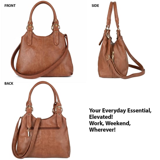 Women's Handbag Multi Pocket Tote Shoulder Bag in Brown - Image 3