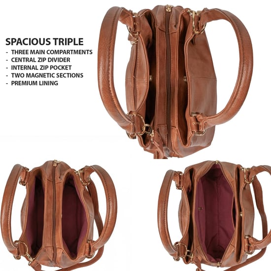 Women's Handbag Multi Pocket Tote Shoulder Bag in Brown - Image 4