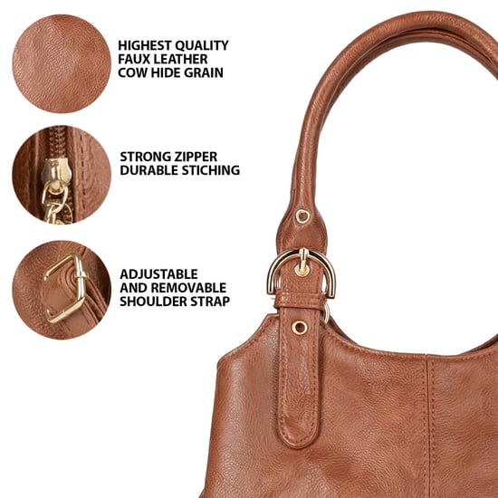 Women's Handbag Multi Pocket Tote Shoulder Bag in Brown - Image 6