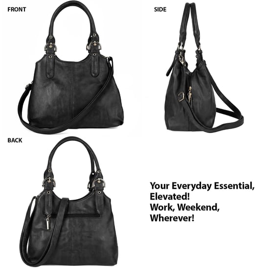 Women's Handbag Multi Pocket Tote Shoulder Bag in Black - Image 5