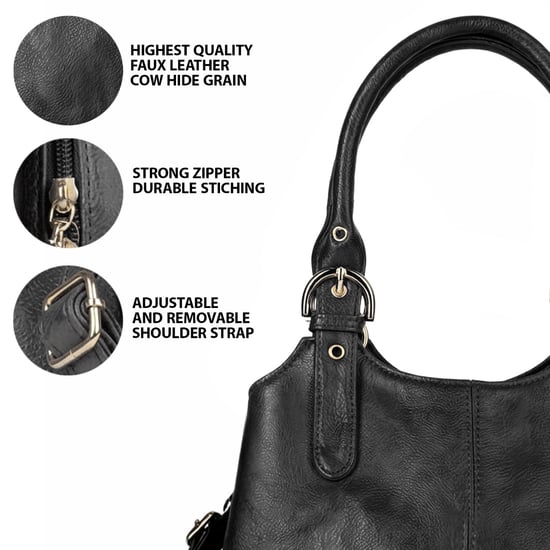 Women's Handbag Multi Pocket Tote Shoulder Bag in Black - Image 6