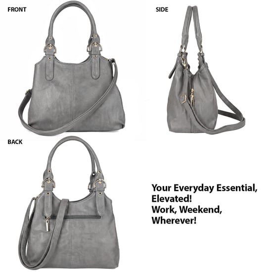 Women's Handbag Multi Pocket Tote Shoulder Bag in Grey - Image 2