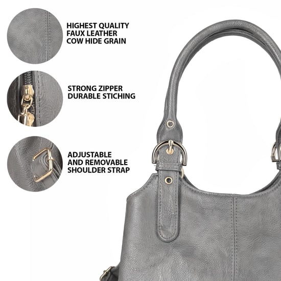 Women's Handbag Multi Pocket Tote Shoulder Bag in Grey - Image 4