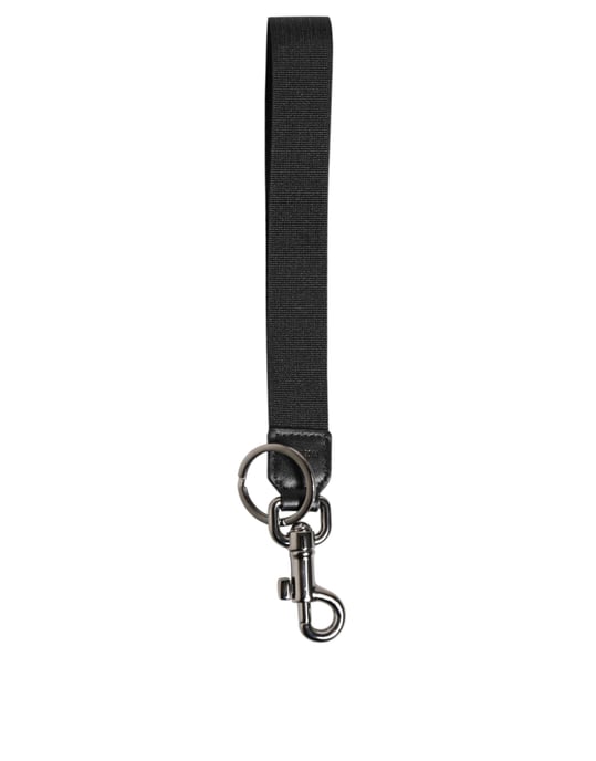 Dolce & Gabbana Svart Röd DG Logotyp Polyester Silver Herr Nyckelring Nyckelring - Image 5