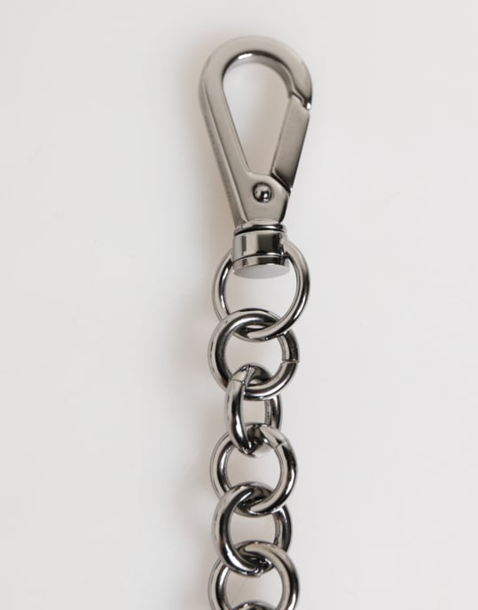Dolce & Gabbana Zwart Witte DG Rubber Logo Zilveren Mannen Sleutelhanger Sleutelhanger - Image 4