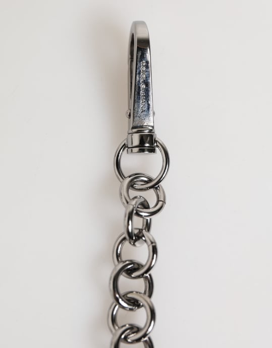 Dolce & Gabbana Zwart Witte DG Rubber Logo Zilveren Mannen Sleutelhanger Sleutelhanger - Image 5