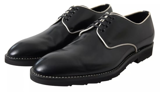 Dolce & Gabbana Svart Vit Läder Formella Skor - Image 2