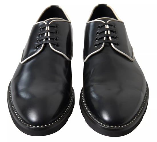 Dolce & Gabbana Svart Vit Läder Formella Skor - Image 3