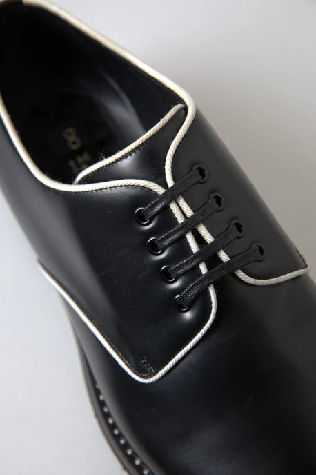 Dolce & Gabbana Svart Vit Läder Formella Skor - Image 4