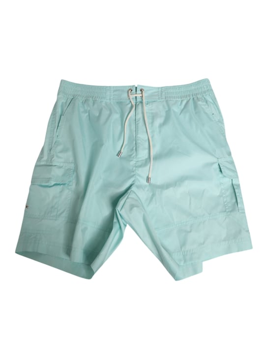 Dolce & Gabbana Aqua Blue Polyester Strandkleding Heren Shorts Zwemkleding - Image 2