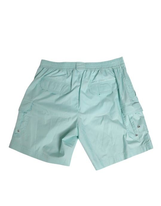 Dolce & Gabbana Aqua Blue Polyester Strandkleding Heren Shorts Zwemkleding - Image 5