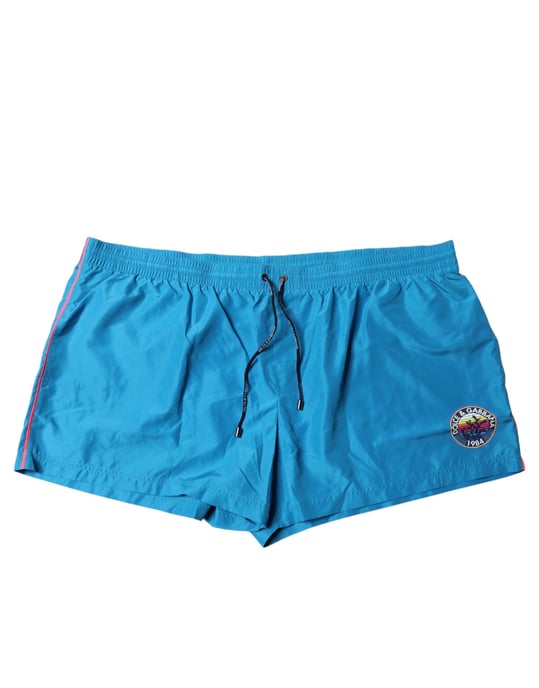 Dolce & Gabbana Turquoise Logo Strandshorts 2Pc Zwemkleding - Image 2