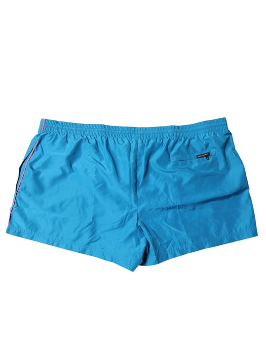 Dolce & Gabbana Turquoise Logo Strandshorts 2Pc Zwemkleding - Image 4