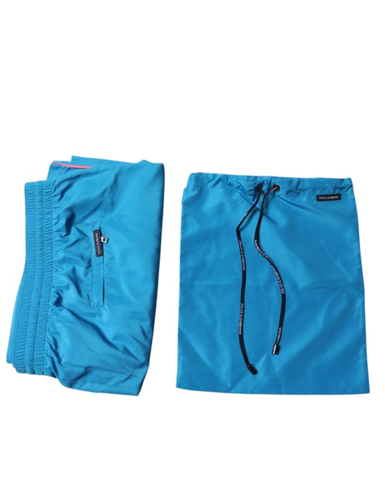 Dolce & Gabbana Turquoise Logo Strandshorts 2Pc Zwemkleding - Image 5