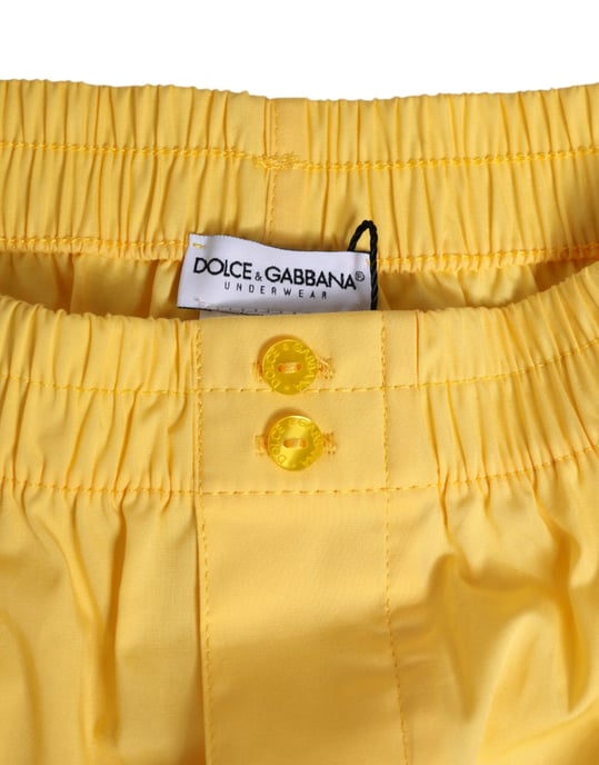 Dolce & Gabbana Gele Katoenen Kort Zwemshort met Elastische Tailleband - Image 3