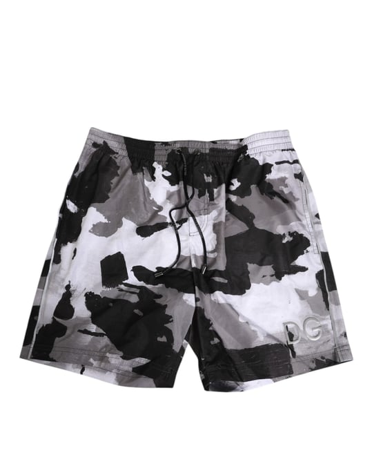 Dolce & Gabbana Zwart Witte Camouflage DG Logo Heren Badkleding - Image 2