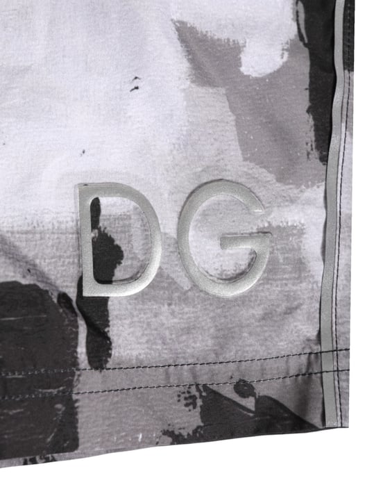 Dolce & Gabbana Zwart Witte Camouflage DG Logo Heren Badkleding - Image 3