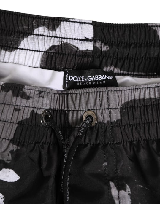 Dolce & Gabbana Zwart Witte Camouflage DG Logo Heren Badkleding - Image 4