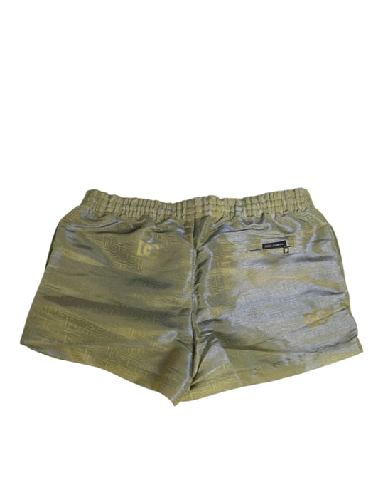 Dolce & Gabbana Groene Polyester Metalen Logo Print Heren Zwemkleding - Image 5
