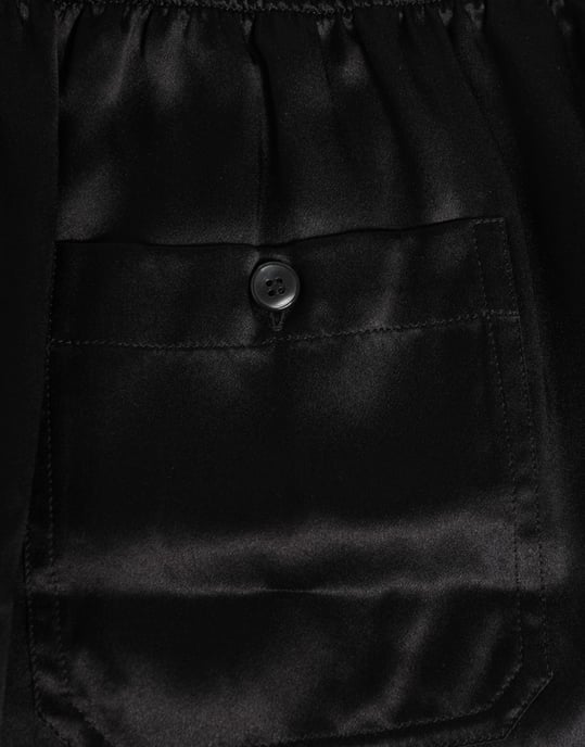 Dolce & Gabbana Svart Silkesatin Elastiska Herr Boxershorts Badkläder - Image 5