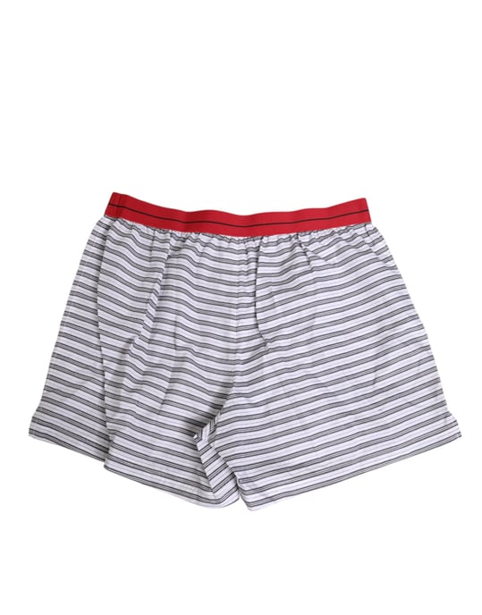 Dolce & Gabbana White Striped Cotton Red Waistband Shorts Swimwear - Image 5