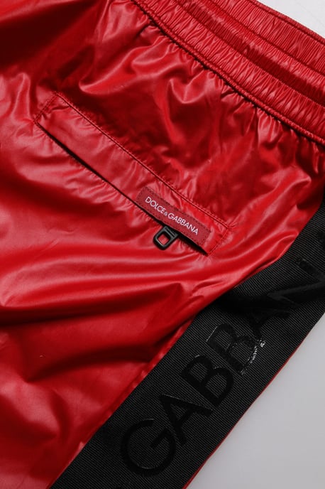 Dolce & Gabbana Rode Polyester Strandshorts 2-delige Badmode - Image 4