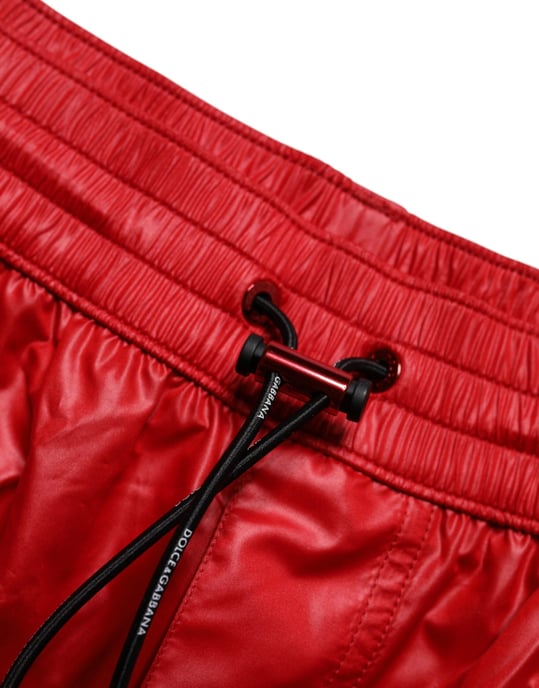 Dolce & Gabbana Rode Polyester Strandshorts 2-delige Badmode - Image 5