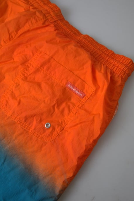 Dolce & Gabbana Orange Blue Gradient Badkläder Shorts - Image 2