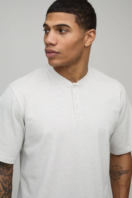 Relaxed Heavyweight Henley T-shirt - Image 3